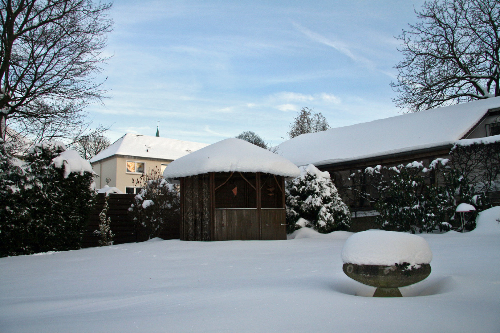 Elterlicher Garten im Schnee 2010