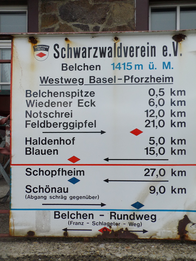 Emailtafel des Schwarzwaldvereins