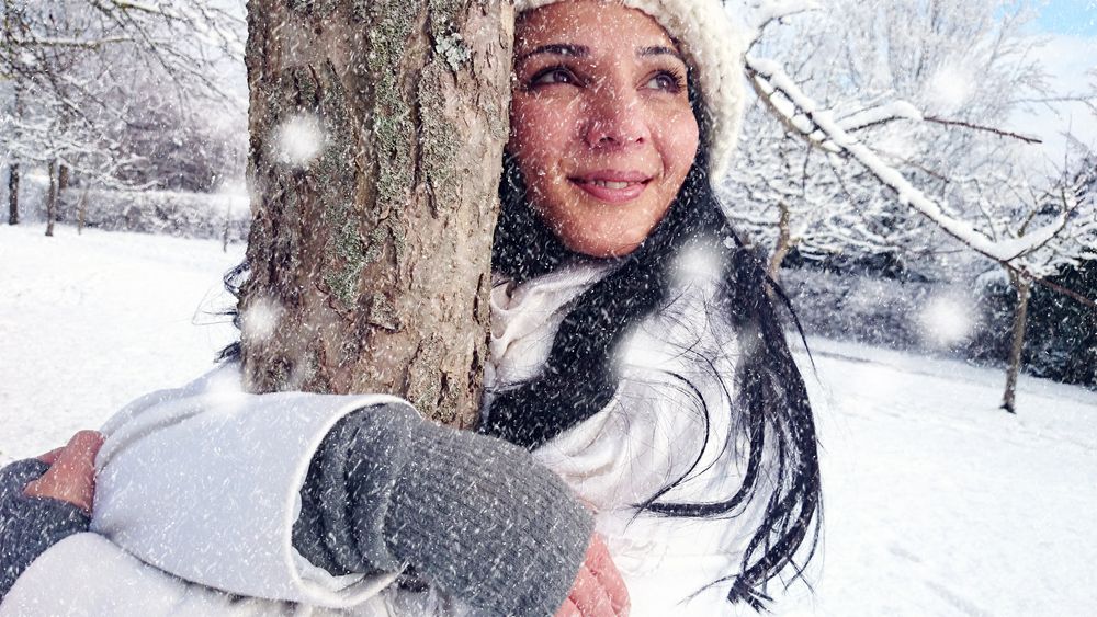 Embracing the first snow