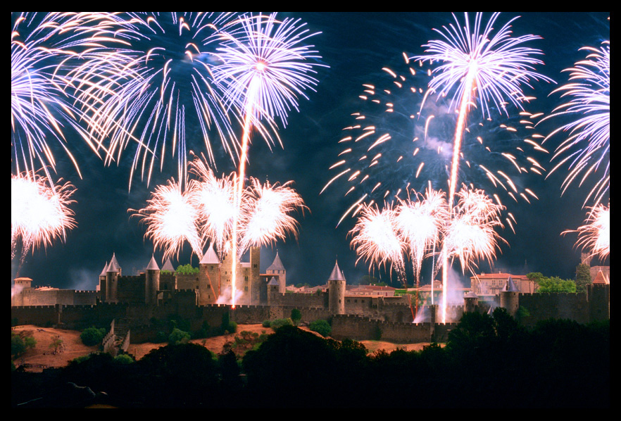 Embrasement de la Cité de Carcassonne, juillet 2004