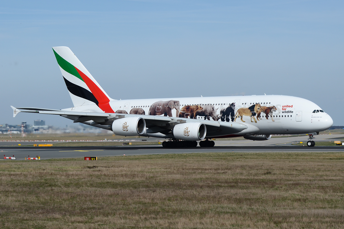 Emirates A380 in Frankfurt