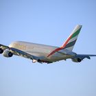 Emirates Airbus A380-800 kurz nach dem Start