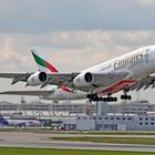 Emirates Airbus A380 Take off at Munich Airport