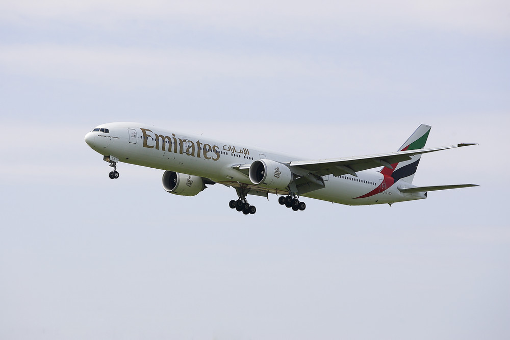 Emirates T7 im Anflug auf VIE