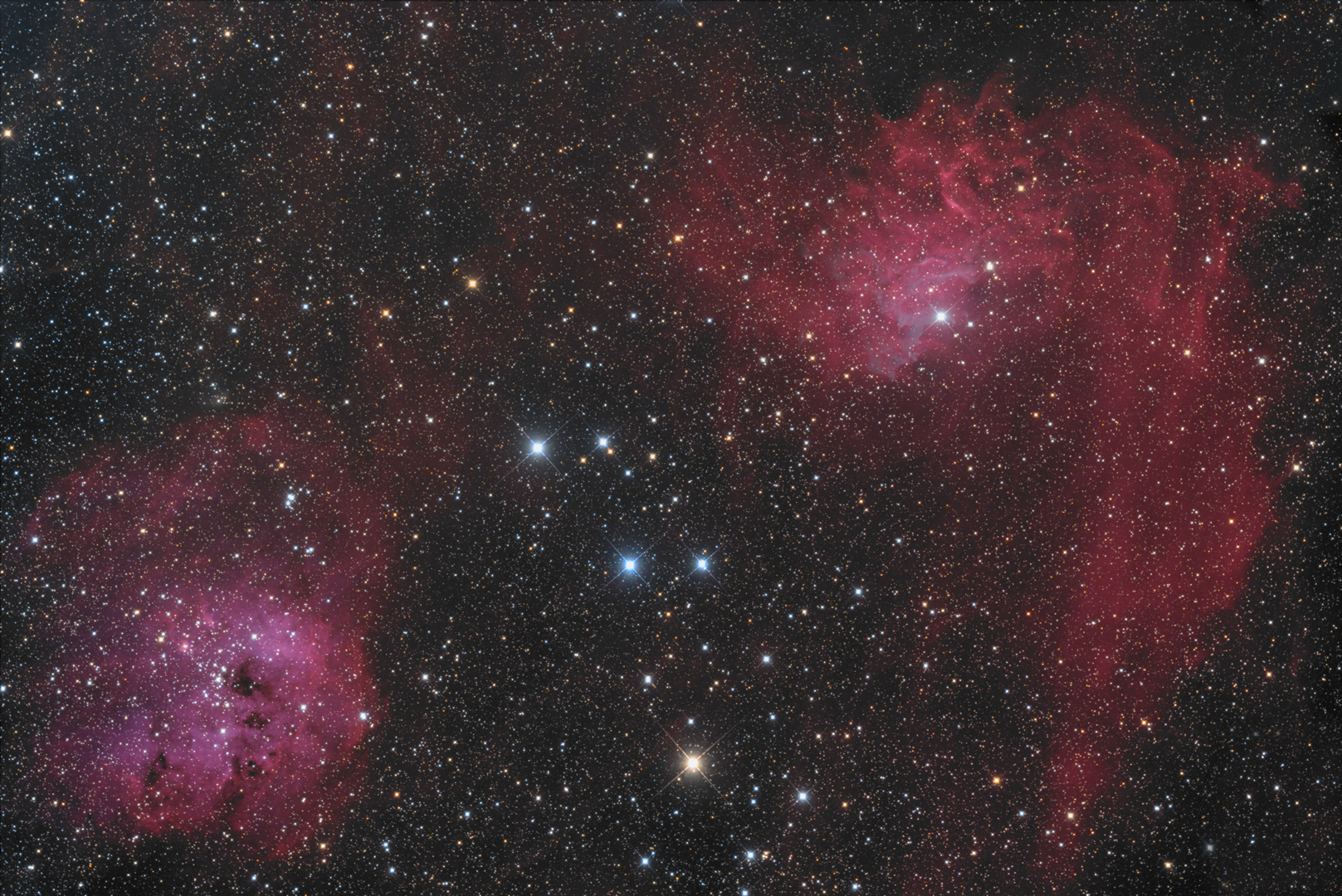 Emissionsnebel IC405 und IC410 im Sternbild Fuhrmann