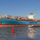 EMMA MAERSK  |  Länge: 397,71 m (Lüa), Breite: 56,40 m, Tiefgang: max. 16,50 m, 14.770 TEU