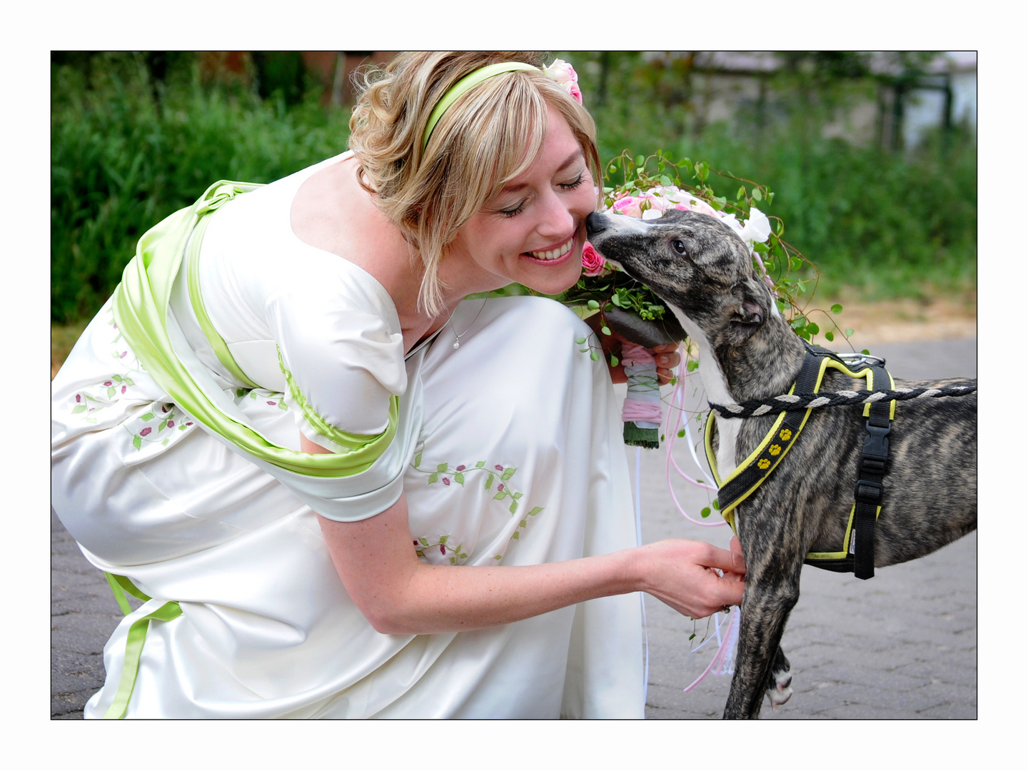 "Emotions between a Bride & a Dog"