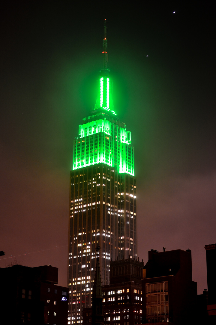 Empire State Building am St. Patricks Day