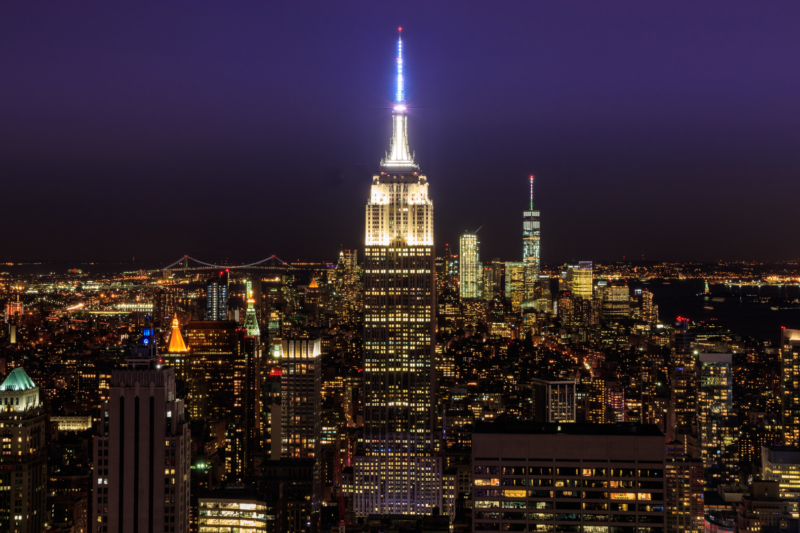 Empire State building at night