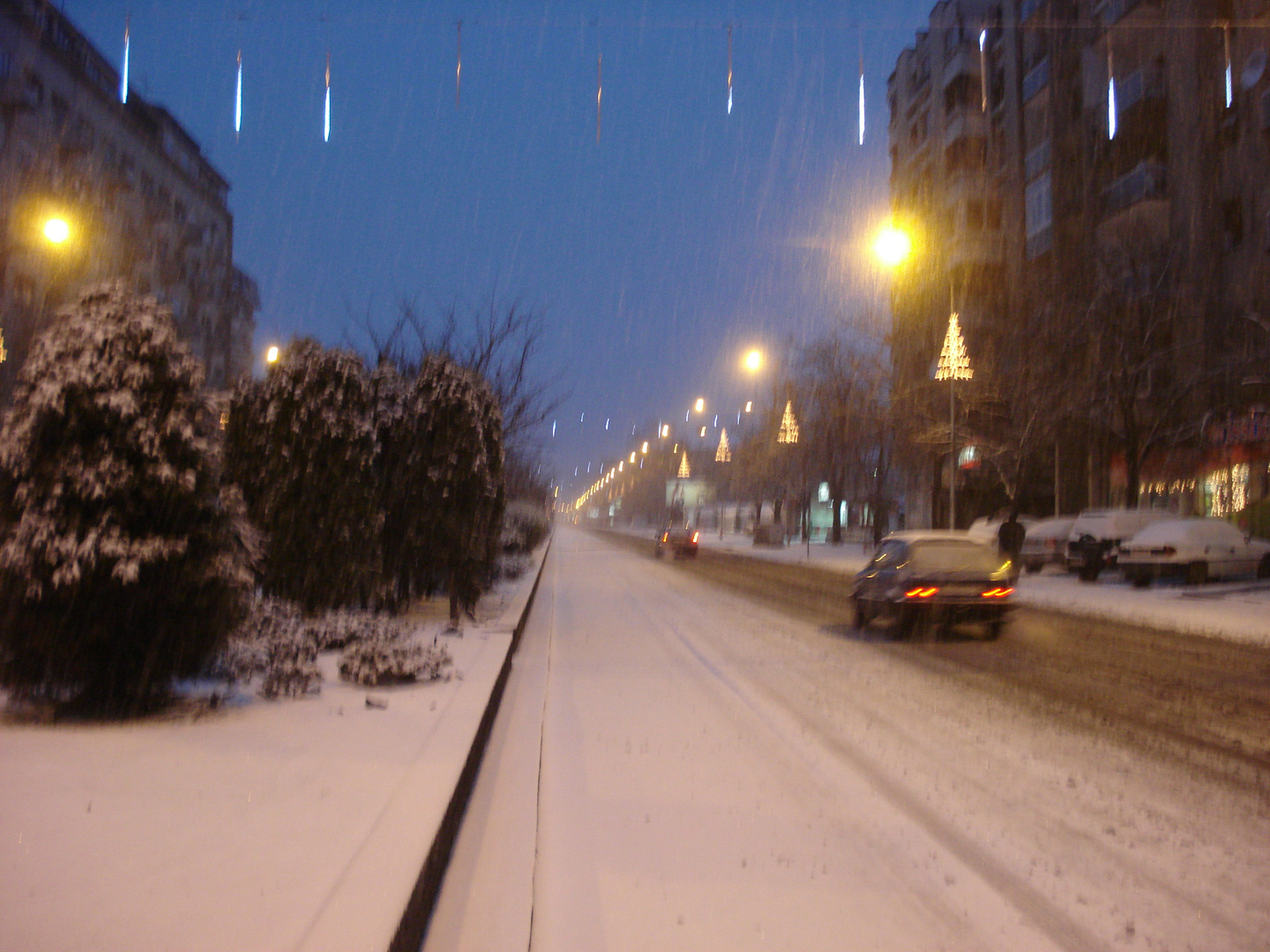 empty snowy street