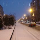 empty snowy street