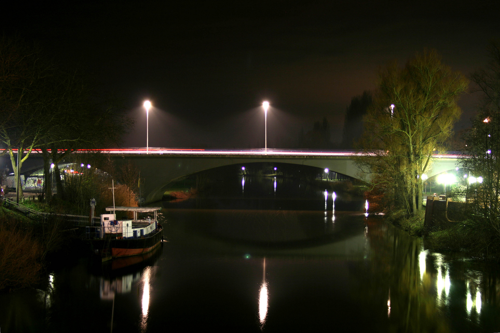 Emsbrücke in Rheine by Night