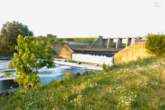 Emschermündung am Rhein bei Dinslaken.