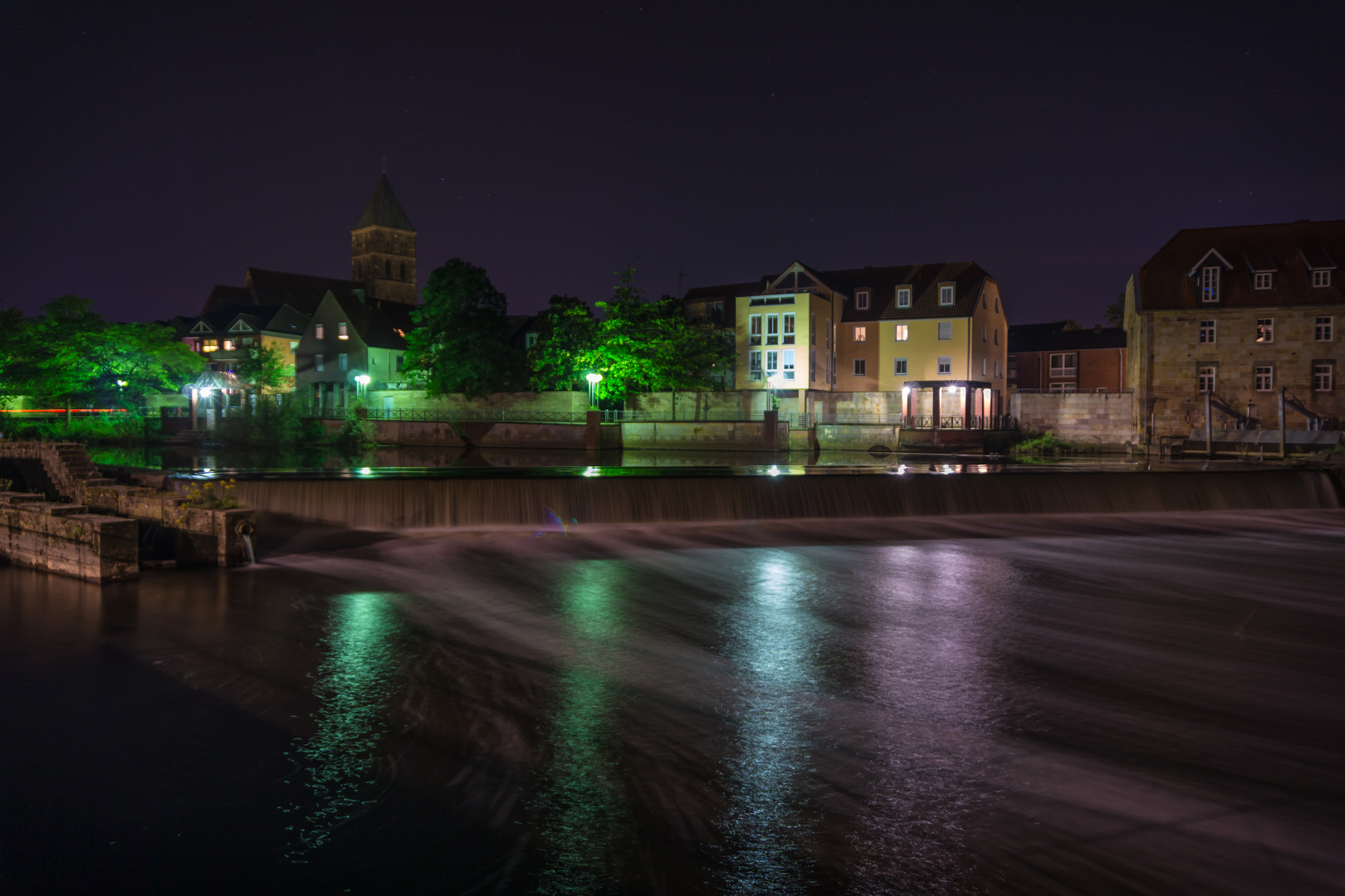 Emswehr in Rheine bei Nacht