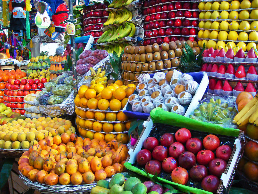 En el mercado de frutas