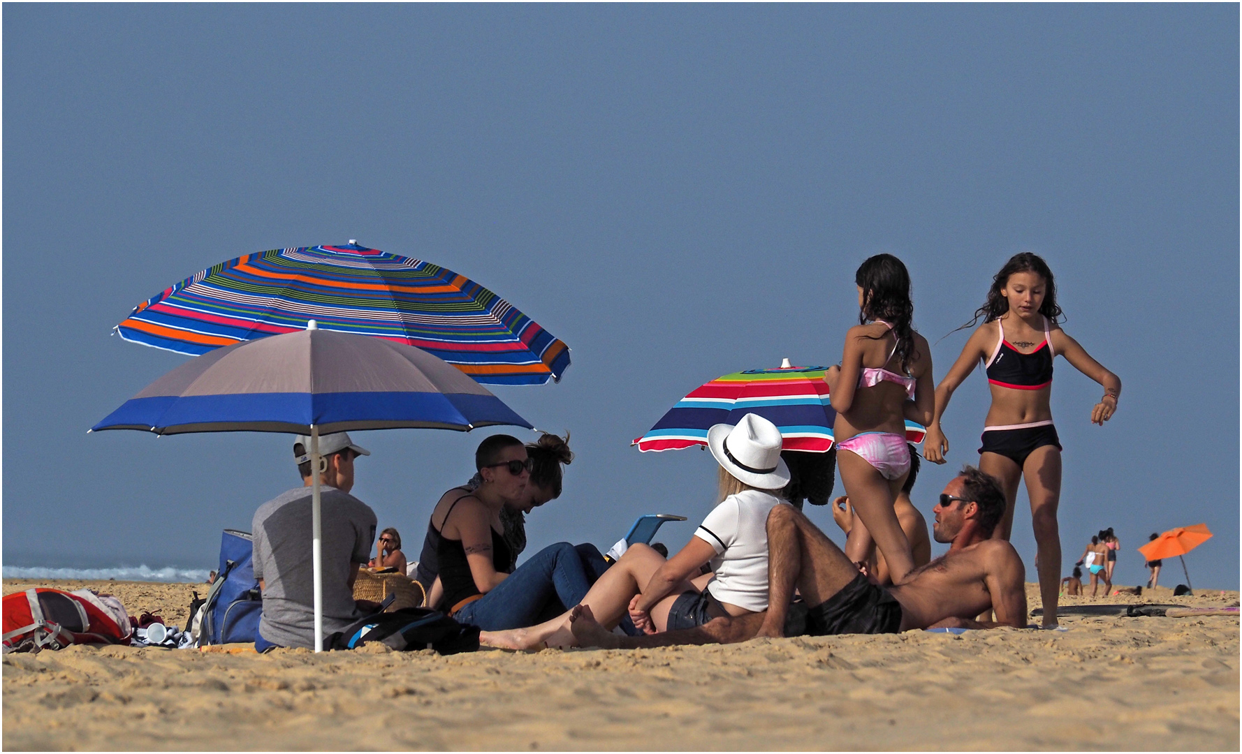 En Famille à La Plage Mimizan Lespecier Photo Et Image
