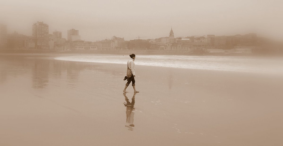 En la playa