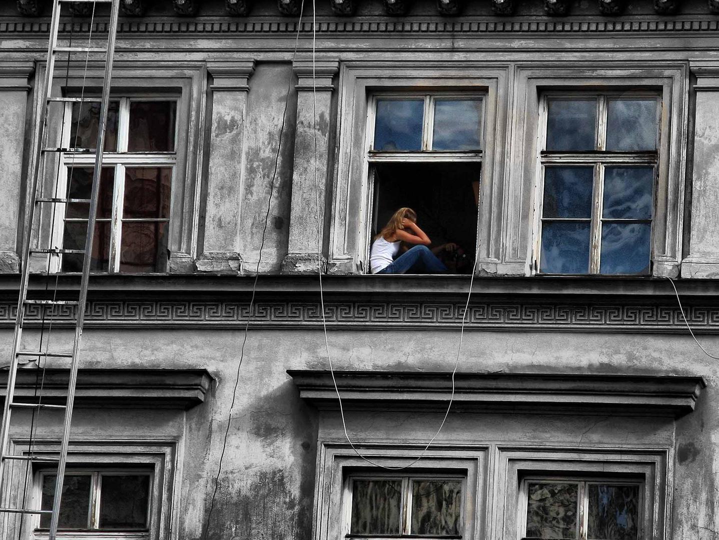 En la ventana