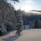 En quittant la Suisse près du refuge de la Cabane. Au petit matin...!