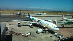 Ende der Südafrika-Tour .Auf geht's nach Hause.Der Flieger wartet schon.