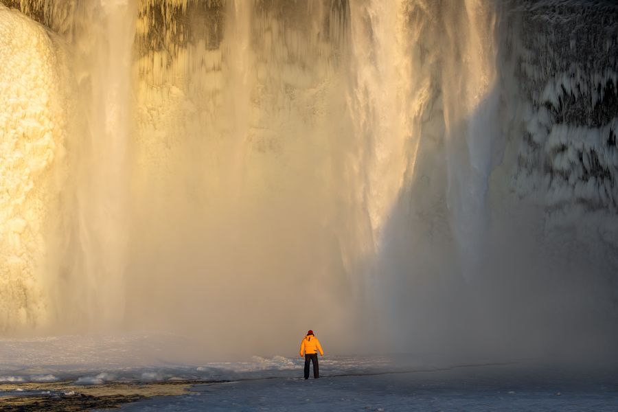 Endlich allein am Skogafoss