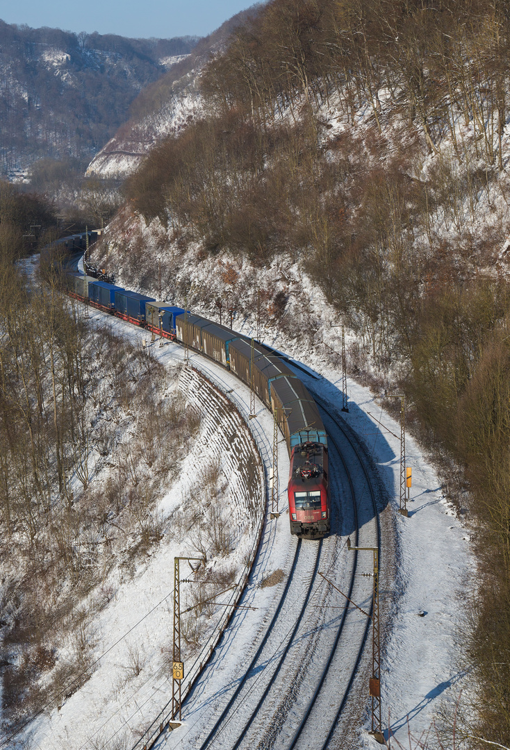 Endlich: Güterzug auf Bergfahrt