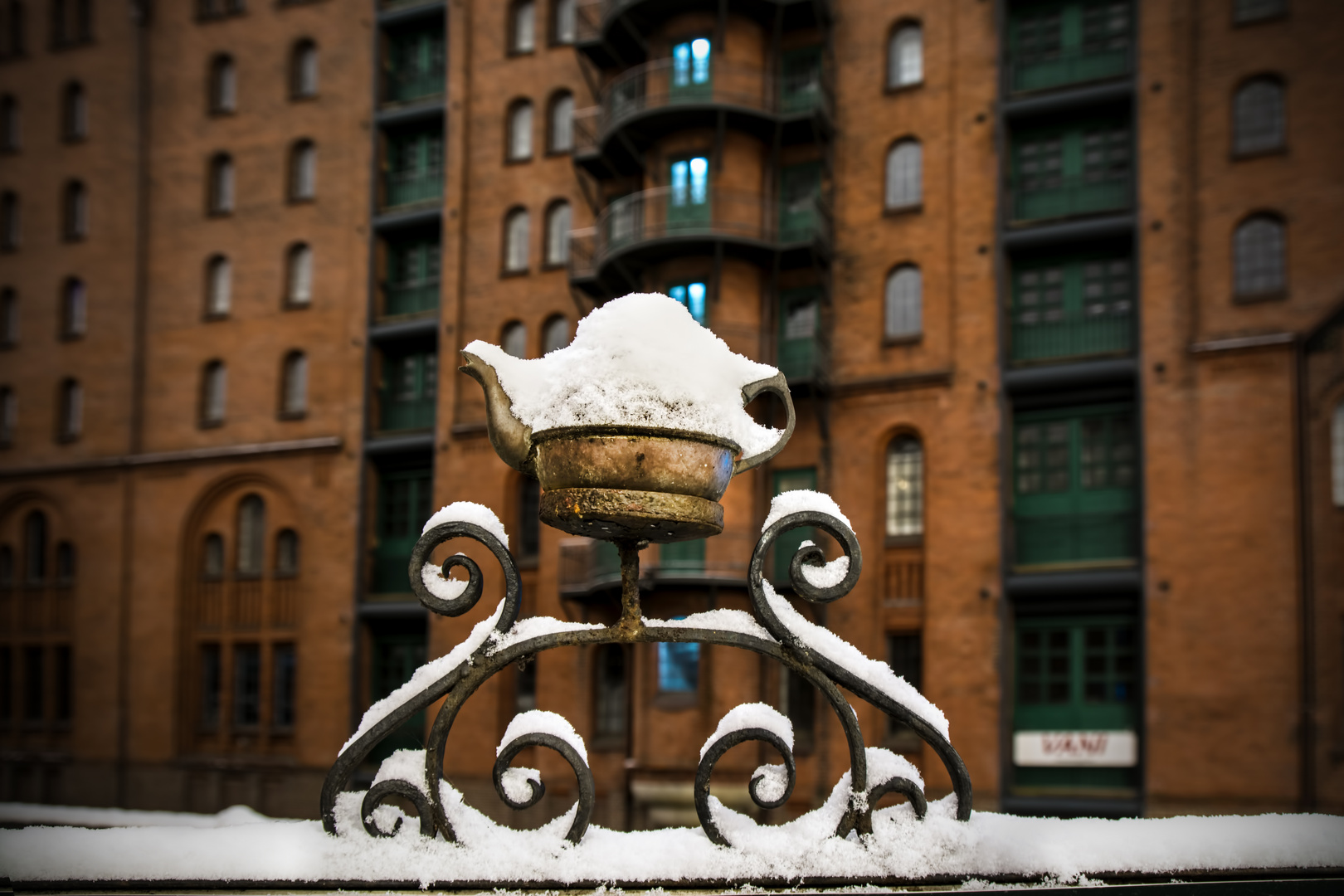 Endlich mal wieder Schnee in der Speicherstadt