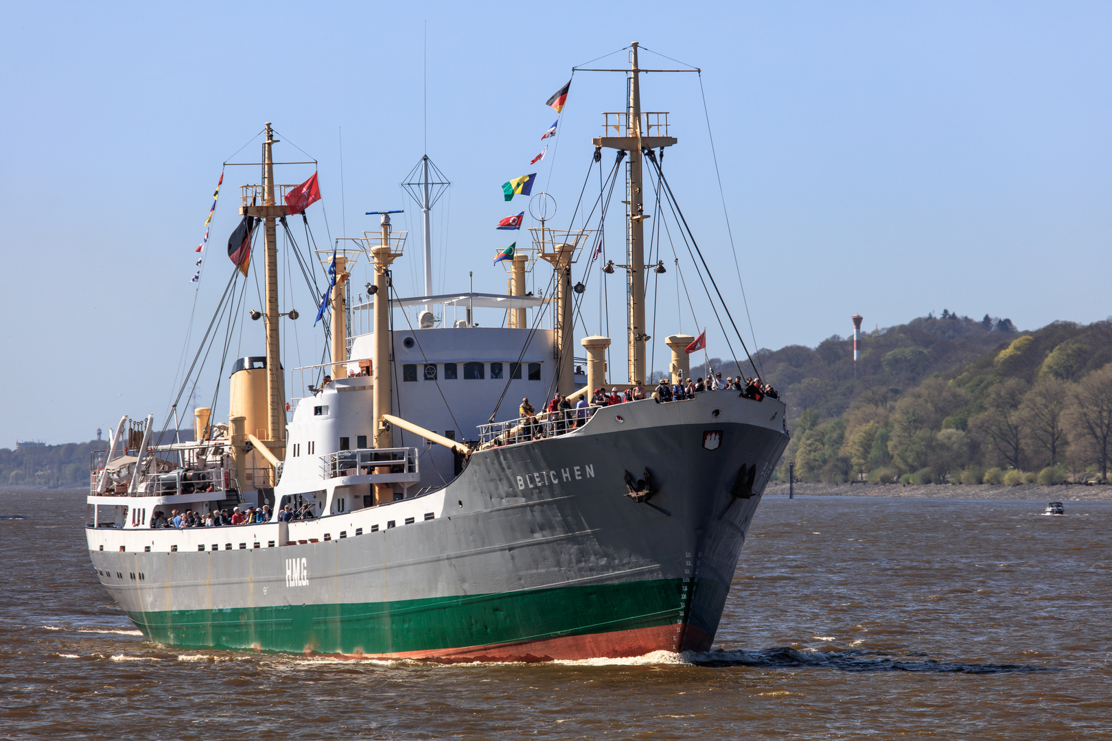 endlich wieder in Fahrt: Museumsschiff MS Bleichen