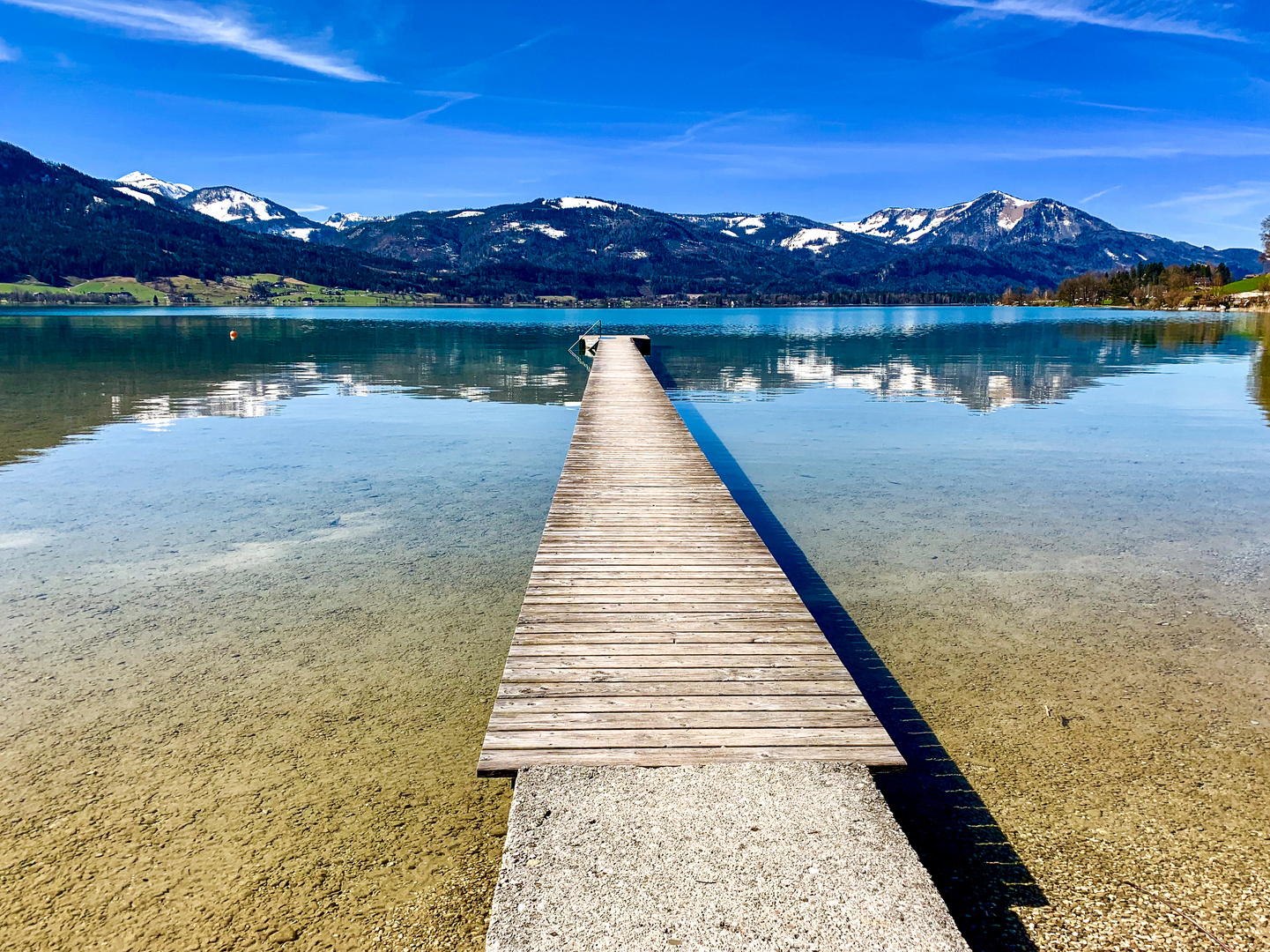 Endloser Steg im Wolfgangsee Foto Bild landschaft Endloser Steg im Wolfgangsee Foto Bild landschaft
