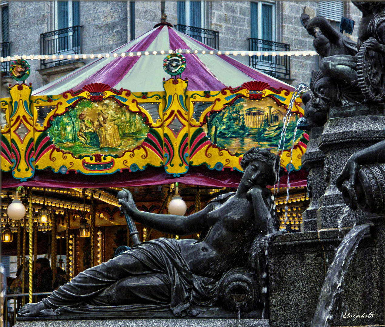 Endormie devant le carrousel 