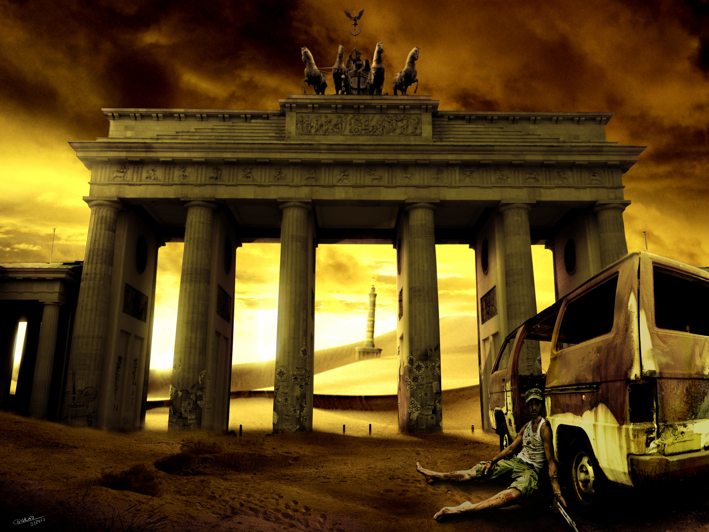 Endzeitstimmung in Berlin am Brandenburger Tor