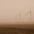 Energie 1 - Windräder im Morgennebel