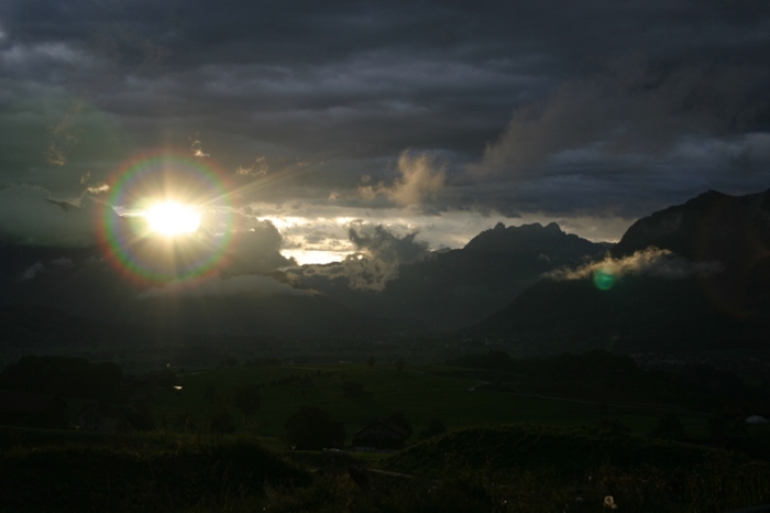 Energie geladener Sonnenaufgang