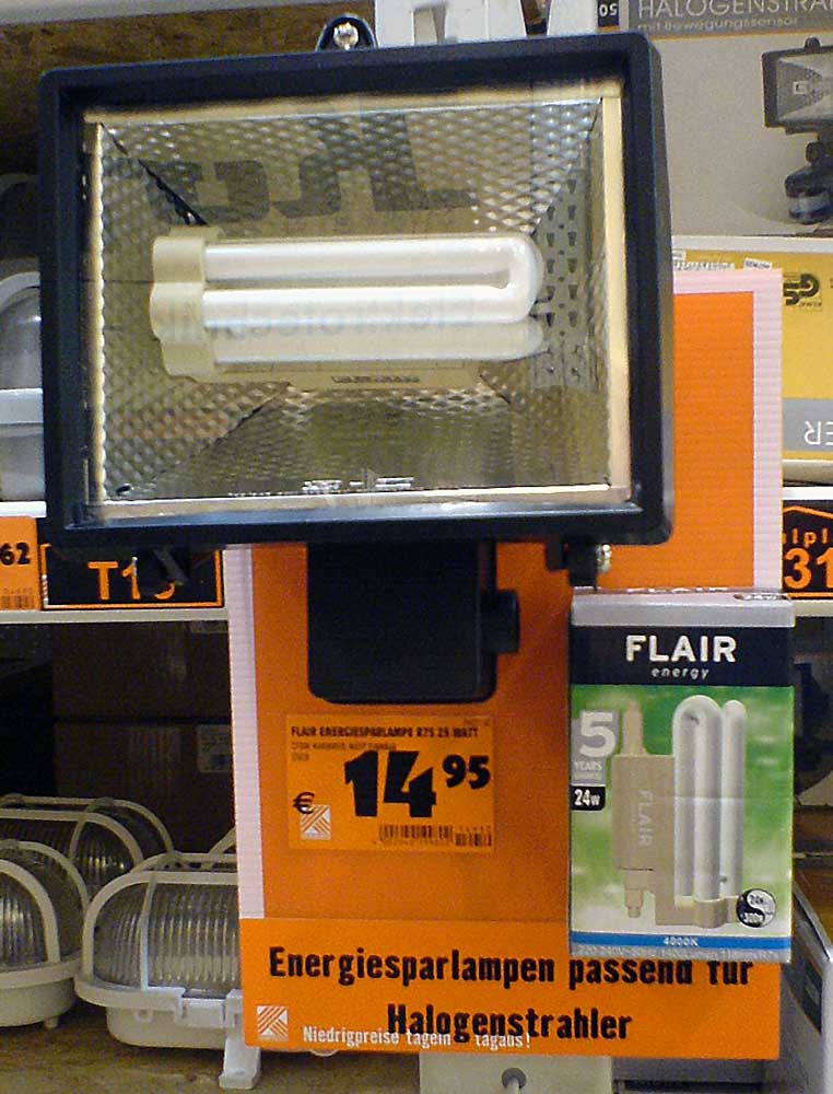 Energiesparlampe für Baustrahler