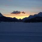 Engadin, ein kurzer Tag im Januar geht zu Ende