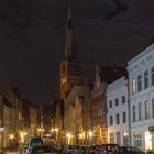 Engelsgrube in Lübeck bei Nacht