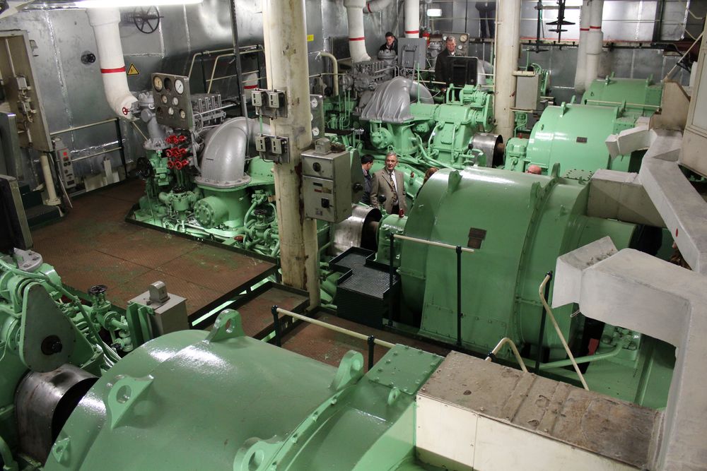 Engine room on board SS Rotterdam