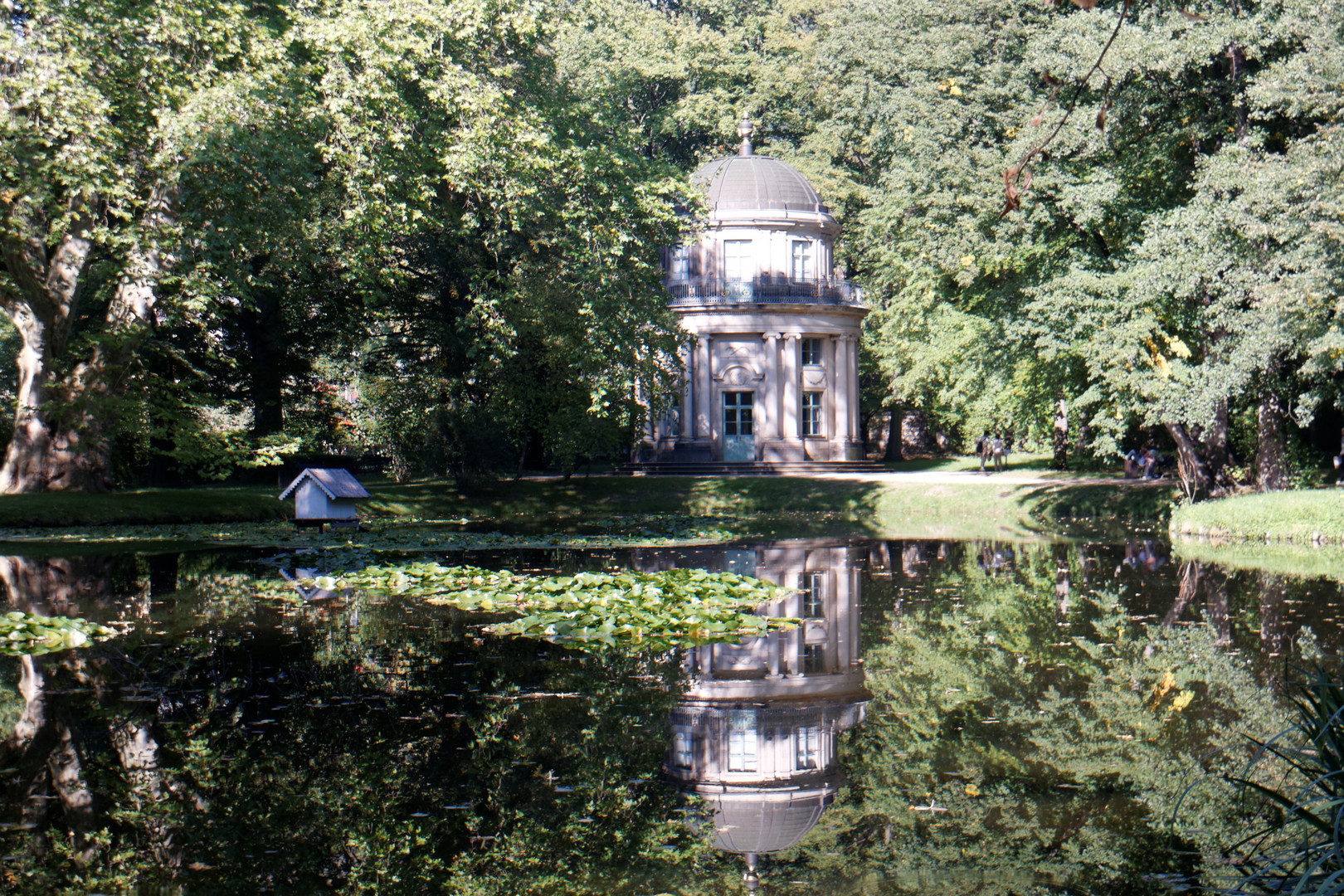 Englischer Teich mit Pavillon im Pillnitzer Schlosspark
