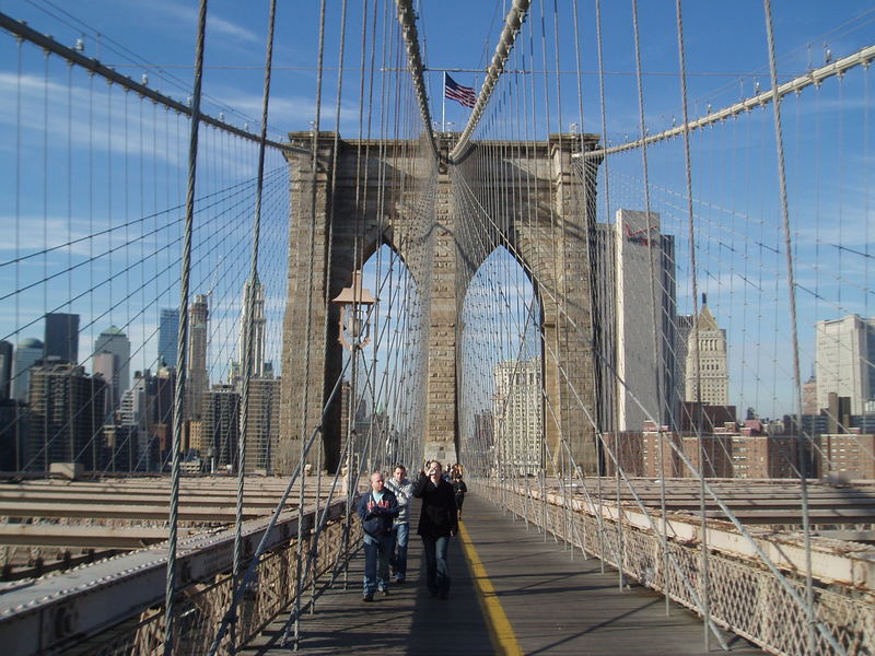 Enjoying Brooklyn Bridge