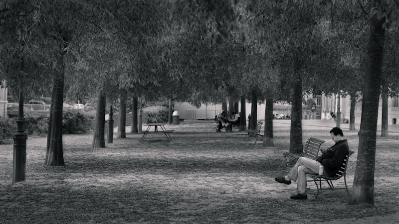 Enjoying the sun in the park