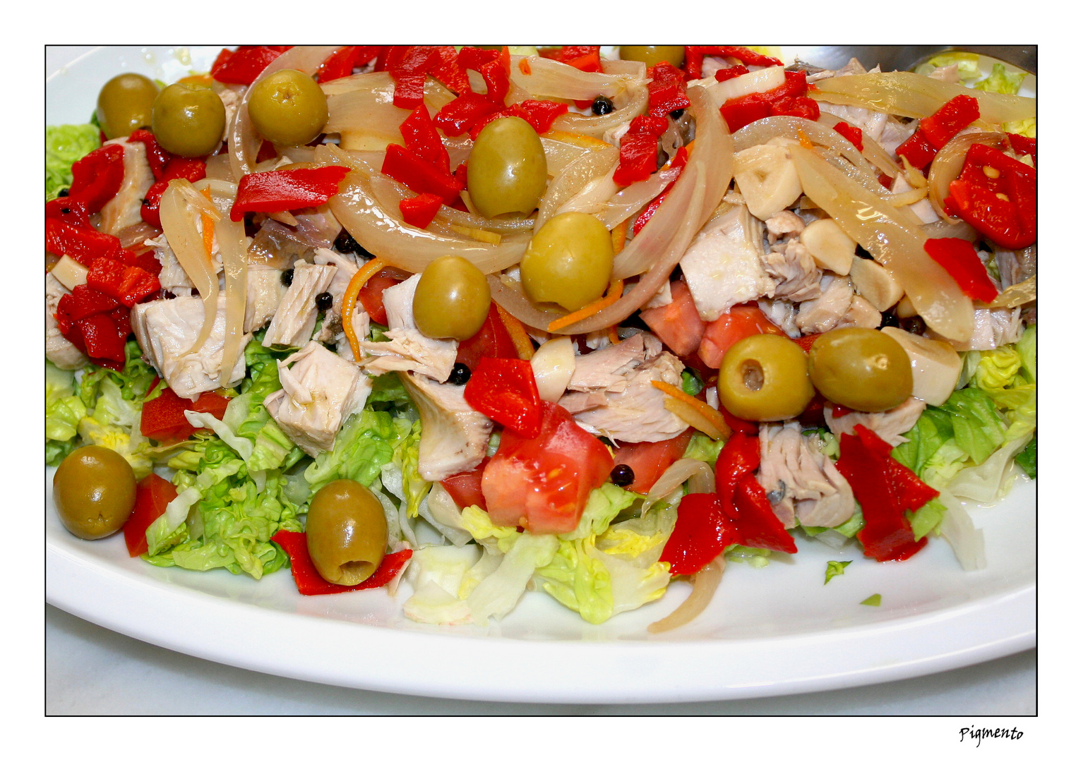 Ensalada con caballa en escabeche