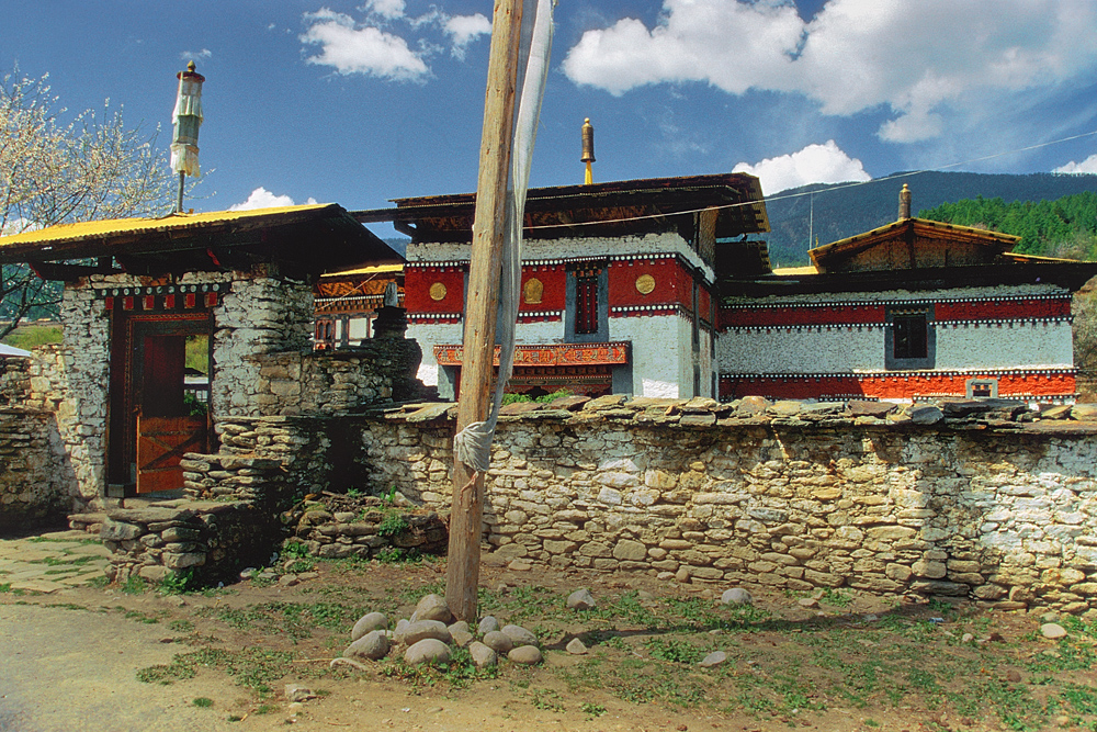 Entrance door into the Jampey Lhakhang monastery