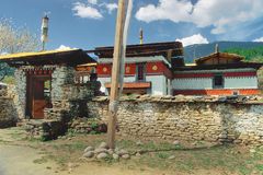 Entrance door into the Jampey Lhakhang monastery