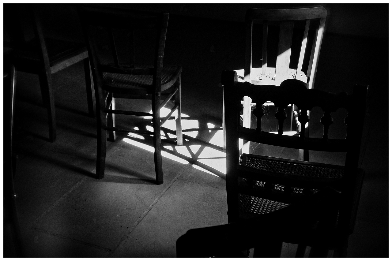 Entre deux chaises photo et image monochrome, frankreich, elsass