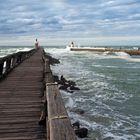 Entrée du port de Capbreton par gros-temps 