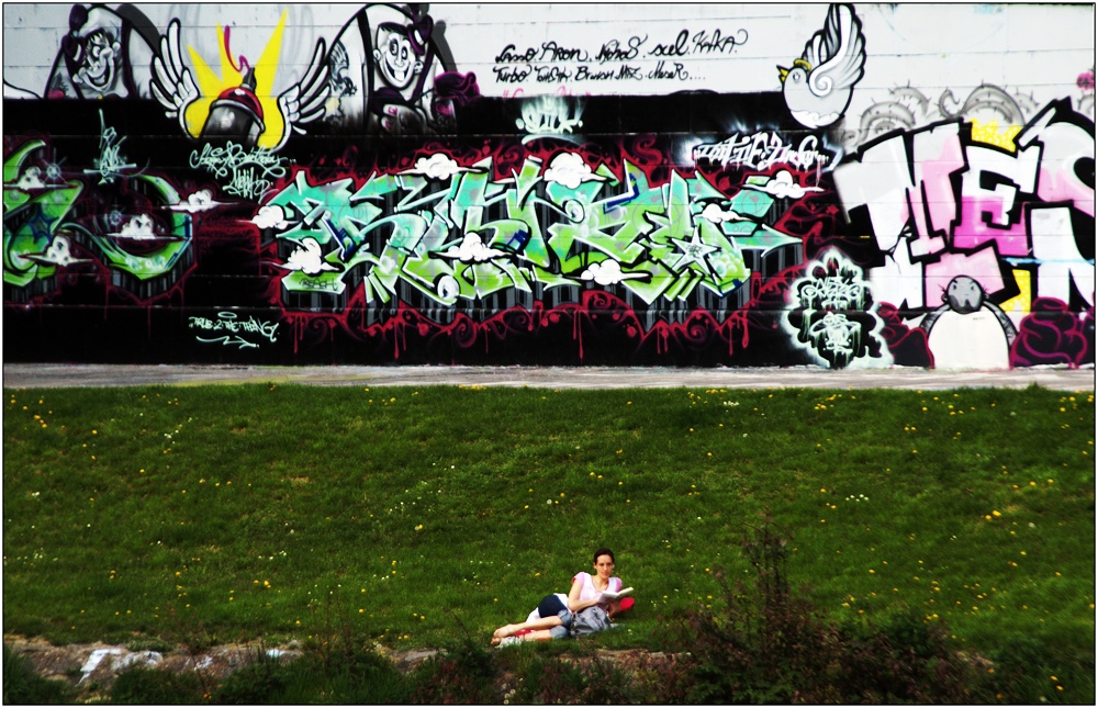... Entspannen in der Graffiti-Zone ...