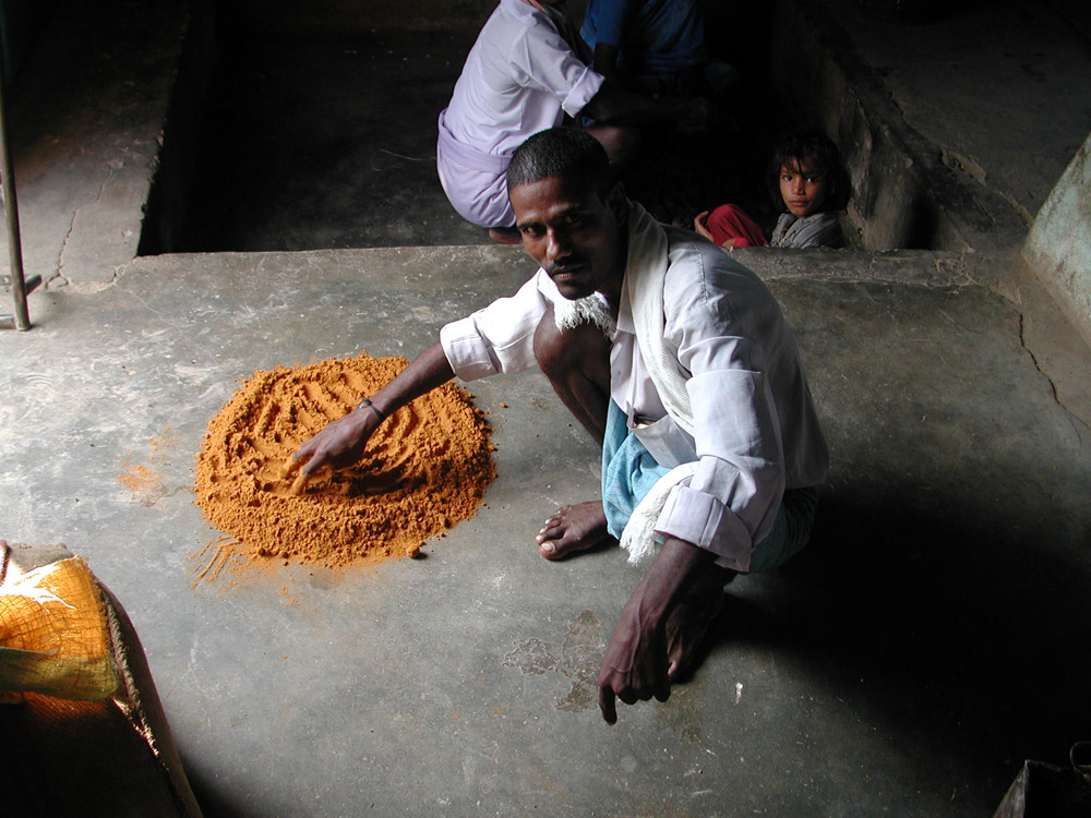 Er mahlt etwas in Pondicherry