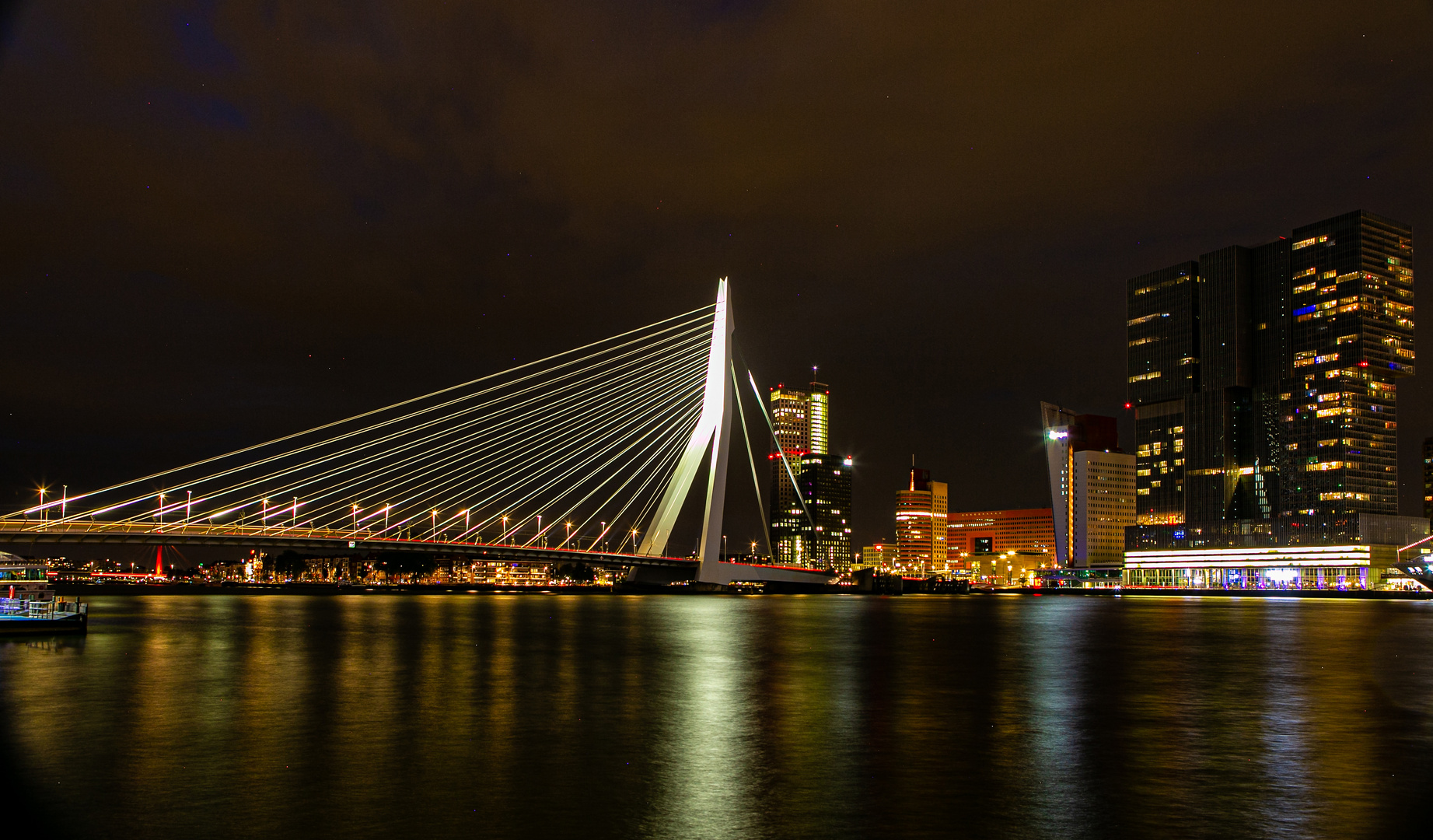 Erasmusbrücke bei Nacht