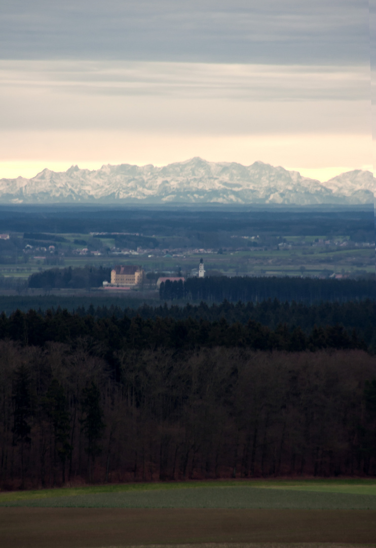 Erbacher Schloss mit Zugspitze