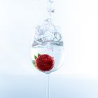 Erdbeere Weinglas splash shooting